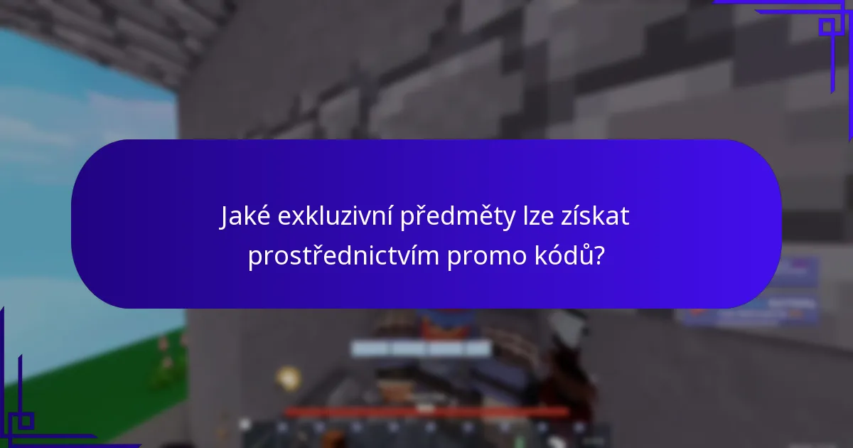 Jaké exkluzivní předměty lze získat prostřednictvím promo kódů?